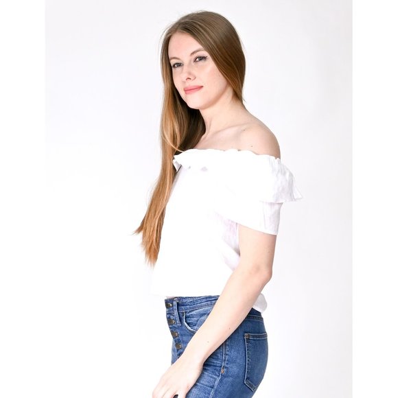 REFORMATION White Off-The Shoulder Ruffle Top - Picture 5 of 5